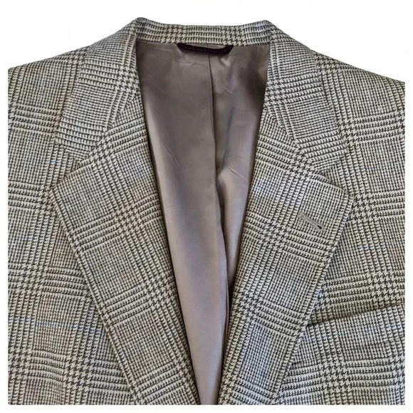HART SCHAFFNER MARX Plaid Sport Coat Blazer Size 42 Silk Blend  Two Button - Picture 6 of 10